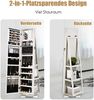 Um 360° drehbarer Schmuckschrank 2 in 1 Schmuckschrank 39 x 39 x 161 cm Weiß Bild 5