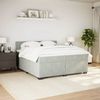 vidaXL Boxspringbett mit Matratze Hellgrau 200x200 cm Samt 3286402 Bild 3