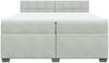 vidaXL Boxspringbett mit Matratze Hellgrau 200x200 cm Samt 3286402 Bild 4