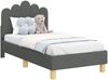 vidaXL Kinderbettgestell mit Kopfteil Dunkelgrau 70 x 140 cm Stoff 42011040 Bild 2