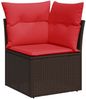 vidaXL 7-teiliges Gartensofa-Set mit Kissen, braun, Polyrattan 3267304 Bild 5