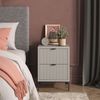 Nachttisch Eliza Grau/Schwarz 40 x 55.4 cm mit 2 Schubladen Vicco Bild 3