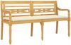 vidaXL Batavia-Bank mit Creme Kissen 150 cm Massivholz Teak 3100843 Bild 3