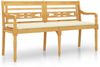 vidaXL Batavia-Bank mit Creme Kissen 150 cm Massivholz Teak 3100843 Bild 2