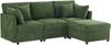 Sofa aus Chenille 216x161x81 cm mit modularem Hocker, grün Bild 5