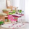 Kinderschreibtisch Neigungsverstellbar Schülerschreibtisch mit Lampe und Stuhl Farbewahl-Rosa Bild 2