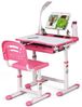 Kinderschreibtisch Neigungsverstellbar Schülerschreibtisch mit Lampe und Stuhl Farbewahl-Rosa Bild 4