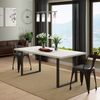 Esstisch >TABLES< Gestell Metall schwarz, Platte Weiss - 180x74,7x90cm (BxHxT) Bild 2