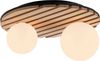 OTTO home Deckenleuchte Evinnia Akustikpaneele mit Glaskugel, ohne Leuchtmittel, Leuchtmittel wechselbar, Warmweiß, Holz, Akustik, Paneele, Glas, opal matt weiß, Deckenlampe Bild 4