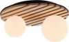 OTTO home Deckenleuchte Evinnia Akustikpaneele mit Glaskugel, ohne Leuchtmittel, Leuchtmittel wechselbar, Warmweiß, Holz, Akustik, Paneele, Glas, opal matt weiß, Deckenlampe Bild 3