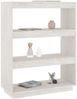 vidaXL Bücherregal/Raumteiler Weiß 80x35x103 cm Massivholz Kiefer 810885 Bild 4