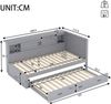 Merax Schlafsofa, Daybett, Tagesbett, 90*200cm , Ferngesteuerte Ambientebeleuchtung, Bettseitiges Staufach, Ausziehbares Bett, Steckdose + USB, Ohne Matratze, Grau Bild 4