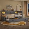 Merax Schlafsofa, Daybett, Tagesbett, 90*200cm , Ferngesteuerte Ambientebeleuchtung, Bettseitiges Staufach, Ausziehbares Bett, Steckdose + USB, Ohne Matratze, Grau Bild 2