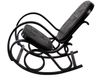 Schaukelstuhl M41, Schwingsessel Fernsehsessel, Massiv-Holz ~ Walnuss-Optik, Patchworkleder schwarz Bild 5