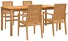 vidaXL 5-tlg. Garten-Essgruppe Massivholz Teak 3157919 Bild 2