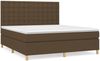 vidaXL Boxspringbett mit Matratze Dunkelbraun 180x200 cm Stoff 3142676 Bild 2