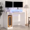 Schreibtisch mit LEDs, Holzwerkstoff, Hochglanz-Weiß, 97 x 45 x 90 cm Bild 2