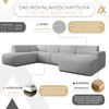 AX LIVING XXL Sofa U Form Didim Hellgrau 378cm breit modern & großzügig L Bild 5