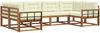 vidaXL Outdoor-Sofagarnitur mit Kissen 6 pcs Natur und Creme 3368078 Bild 2