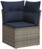 vidaXL 11-teiliges Gartensofa-Set mit Kissen, grau, Polyrattan 3268801 Bild 5