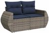 vidaXL 11-teiliges Gartensofa-Set mit Kissen, grau, Polyrattan 3268801 Bild 4