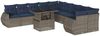 vidaXL 11-teiliges Gartensofa-Set mit Kissen, grau, Polyrattan 3268801 Bild 2