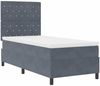 vidaXL LED Boxspringbett mit Matratze Dunkelgrau 90 x 200 cm Samt 3343221 Bild 2