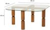 Dmora Wohnzimmertisch Gran, Niedriger Wohnzimmertisch, Kaffeeregal, Couchtisch für Sofa, 80x80h40 cm, Nussbaum und Transparent Bild 3