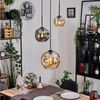 hofstein Hängeleuchte 3-flammige Hängelampe aus Metall/Glas in Schwarz/Rauch/Bernstein, ohne Leuchtmittel, moderne Pendelleuchte im Retro/Vintage-Design (Schirme Ø 20 cm), E27 Bild 1