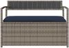 vidaXL Gartenbank mit Stauraum und Kissen Grau Poly Rattan 4103843 Bild 4