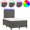 vidaXL Boxspringbett mit Matratze & LED Dunkelgrau 120x190 cm Samt 3270324 Bild 2
