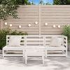 vidaXL Gartensofa 3-Sitzer Weiß Massivholz Kiefer 837950 Bild 3