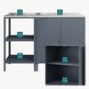 Outdoorset Bolognano Standregal und Schrank Dunkelgrau, matt [casa. pro] Bild 4