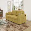 2-Sitzer-Sofa aus Chenille mit Stauraumschubladen, USB-Anschlüssen & Getränkehaltern, 172 x 75 x 82 cm, Senfgelb Bild 5
