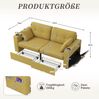 2-Sitzer-Sofa aus Chenille mit Stauraumschubladen, USB-Anschlüssen & Getränkehaltern, 172 x 75 x 82 cm, Senfgelb Bild 4