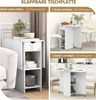 HOMCOM Klapptisch für 2-4 Personen mit Offenen Ablagen, 1 Schublade (Set, 1-St, Klappbarer Esstisch), für Kleine Räume, Esszimmer 114,5 x 70 x 75 cm, Weiß Bild 4
