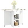 HOMCOM Klapptisch für 2-4 Personen mit Offenen Ablagen, 1 Schublade (Set, 1-St, Klappbarer Esstisch), für Kleine Räume, Esszimmer 114,5 x 70 x 75 cm, Weiß Bild 2