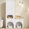 Merax Katzentoilettenschrank, Haustierschrank, Haustier-Aufbewahrungsschrank, für 2 Katzentoiletten, mit Kratzsäule und Ruhebereich, Haustierschrank für Katzen und Hunde, weiß, 140 x 45 x 195 cm Bild 3