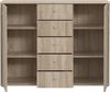 FORTE TEMPRA 2 Kommode mit 2 Türen und 5 Schubladen, Holzwerkstoff, Sonoma Eiche, 108. 8x85. 5x34. 8 cm Sonoma Eiche Dekor Bild 4