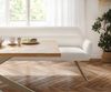Esszimmerbank Taya-Flex 200 cm Bouclé Creme-Weiß Kreuzgestell kantig Effektfinish Titan Taschenfederkern Bild 4