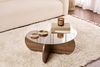 Stylish Coffee Table, Walnut & Transparent, 75 x 35 x 75 cm | 100% Tempered Glass Top, 100% Melamine Coated Frame, 18 mm Thickness | Modern Design for Living Room Bild 2