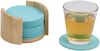 KESPER 58749 Untersetzer, 12er Pack, Filzoptik türkis, inkl. 1x Bambushalter Bild 2