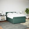 vidaXL Boxspringbett mit Matratze Dunkelgrün 140x200 cm Samt 3287767 Bild 3
