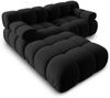 Micadoni Modulares Sofa Bellis 3-Sitzer mit flachem Modul Samt Bluvel Schwarz Bild 3