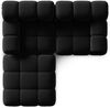 Micadoni Modulares Sofa Bellis 3-Sitzer mit flachem Modul Samt Bluvel Schwarz Bild 4