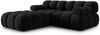Micadoni Modulares Sofa Bellis 3-Sitzer mit flachem Modul Samt Bluvel Schwarz Bild 2