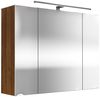 Spiegelschrank 90cm Walnuss Nb. RIMAO-100 mit LED-Beleuchtung B/H/T ca. 90/62-67/17 cm Bild 4