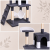belviona Katzenkratzbaum, Kletterbaum für Katzen mit Höhle, Hängematte, Treppe & Liegeplattform, grau/weiß Bild 4