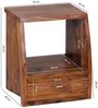 Nachttisch MUMBAI Massiv-Holz Sheesham Nacht-Kommode 53 cm 1 Schublade Ablage Nachtschrank Landhaus-Stil Echt-Holz Bild 4