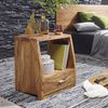 Nachttisch MUMBAI Massiv-Holz Sheesham Nacht-Kommode 53 cm 1 Schublade Ablage Nachtschrank Landhaus-Stil Echt-Holz Bild 2